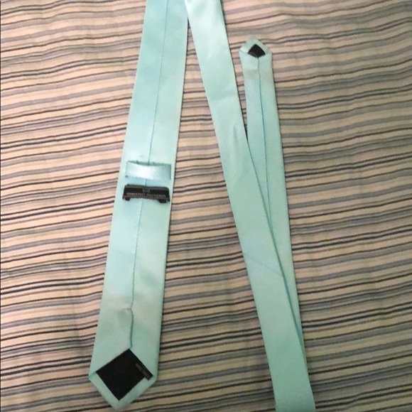 Light blue / green skinny tie - Picture 2 of 2